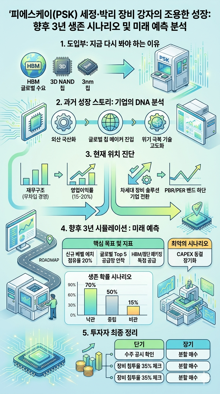 댓글 : 피에스케이(319660), 세정·박리 장비 강자의 조용한 성장: 향후 3년 생존 시나리오 및 미래 예측 분석